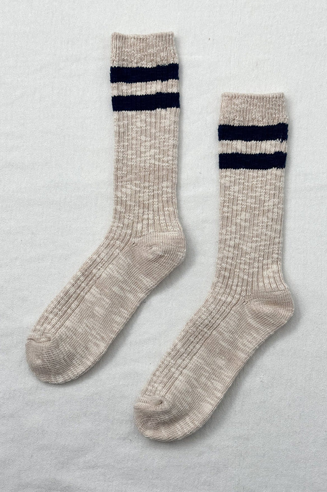 Le Bon Shoppe Varsity Oatmeal Cottage Socks - The Mercantile London