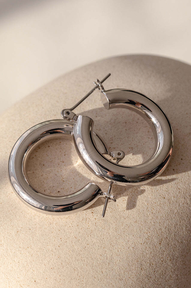 Luv AJ Baby Amalfi Silver Tube Hoops - The Mercantile London