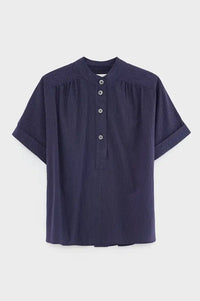 Bellerose Pear Navy Striped Shirt - The Mercantile London