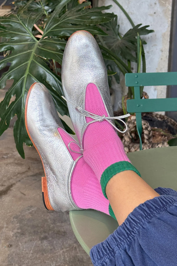 Le Bon Shoppe Girlfriend Colour Block Rose Green Socks - The Mercantile London