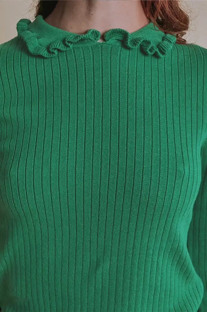 Emile Et Ida Eliane Olive Green Knitted Jumper