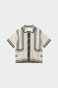 Indi & Cold Black & White Crochet Shirt - The Mercantile London