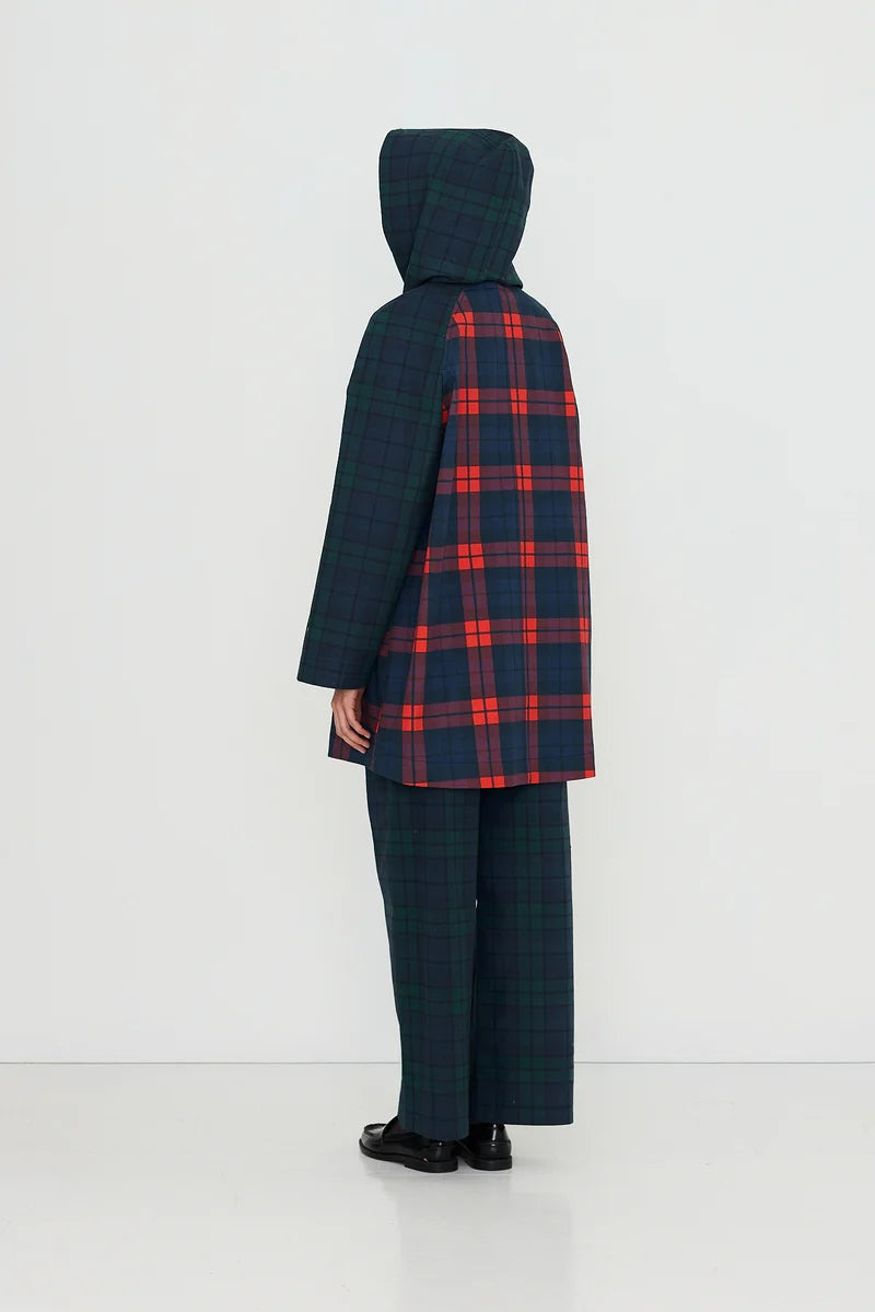The Tiny Big Sister Check Hood Trench Coat