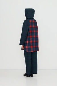 The Tiny Big Sister Check Hood Trench Coat