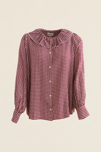 Garance Bertille Bordeaux Gingham Blouse - The Mercantile London