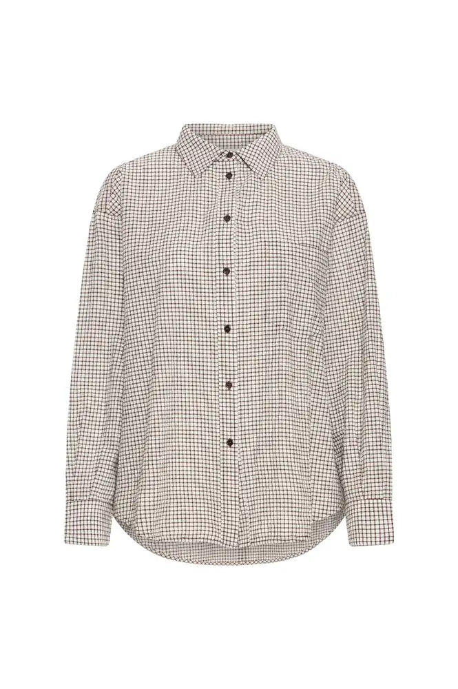 ICHI Feja Chicory Coffee Check Shirt