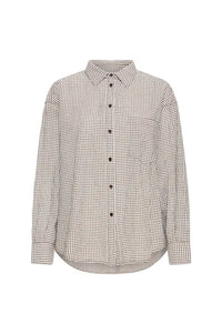 ICHI Feja Chicory Coffee Check Shirt