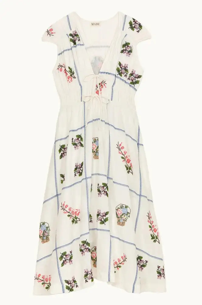 M.A.B.E Rhoda Floral Embroidered Dress