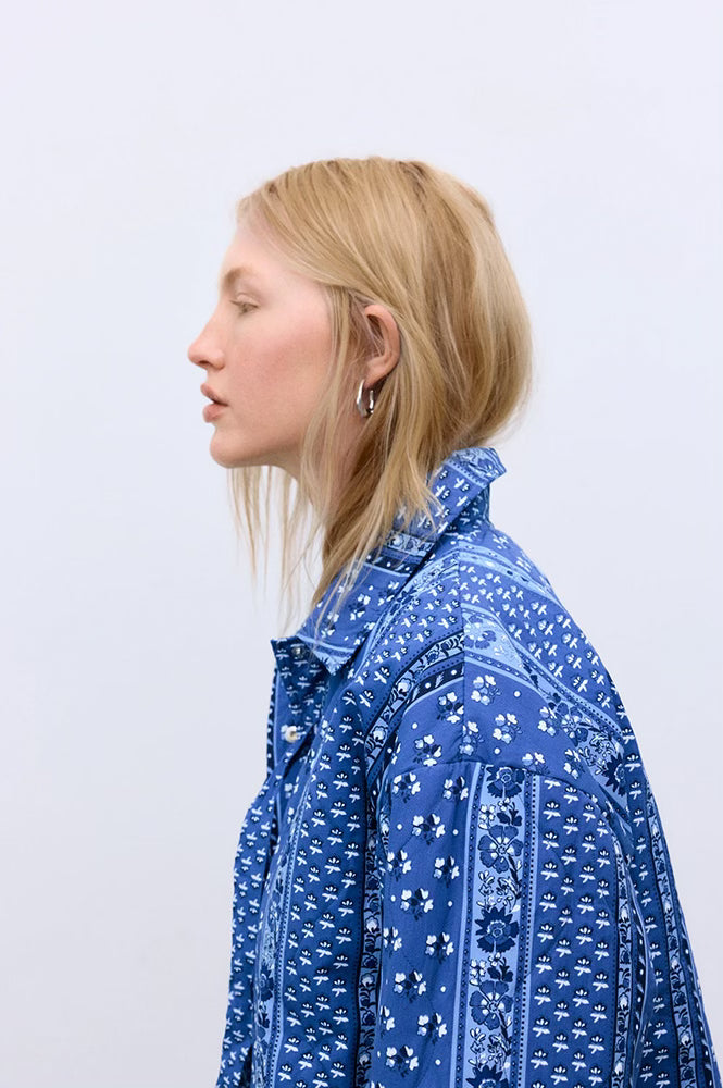 The New Society Mare Blue Bandana Jacket - The Mercantile London