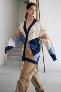 Stella Nova Blue Sea Oversized Check Cardigan - The Mercantile London