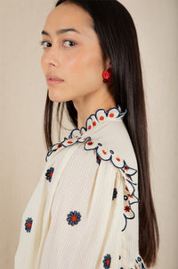 Bonté Rosa Ecru & Navy Blouse - The Mercantile London