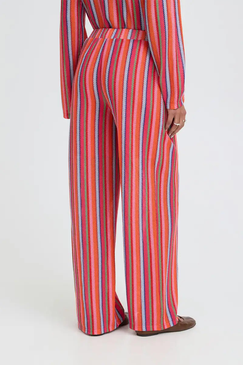 ICHI Libella Multi Stripe Pants - The Mercantile London