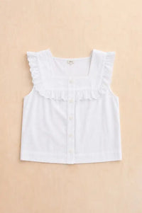 TBCo White Cotton Broderie Sleeveless Top