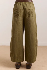 Damson Madder Felix Olive Twill Trousers