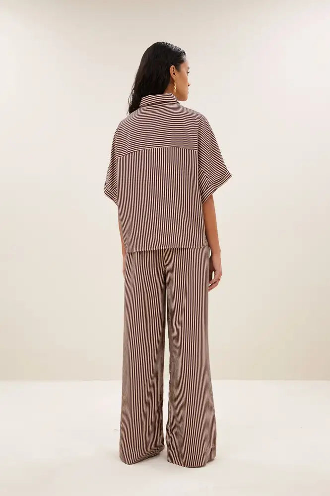 By-Bar Sunny Burgundy Stripe Blouse