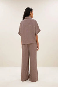 By-Bar Sunny Burgundy Stripe Blouse