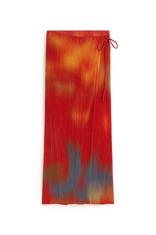 Thinking Mu Pauline Flowers Red Pleated Skirt - The Mercantile London