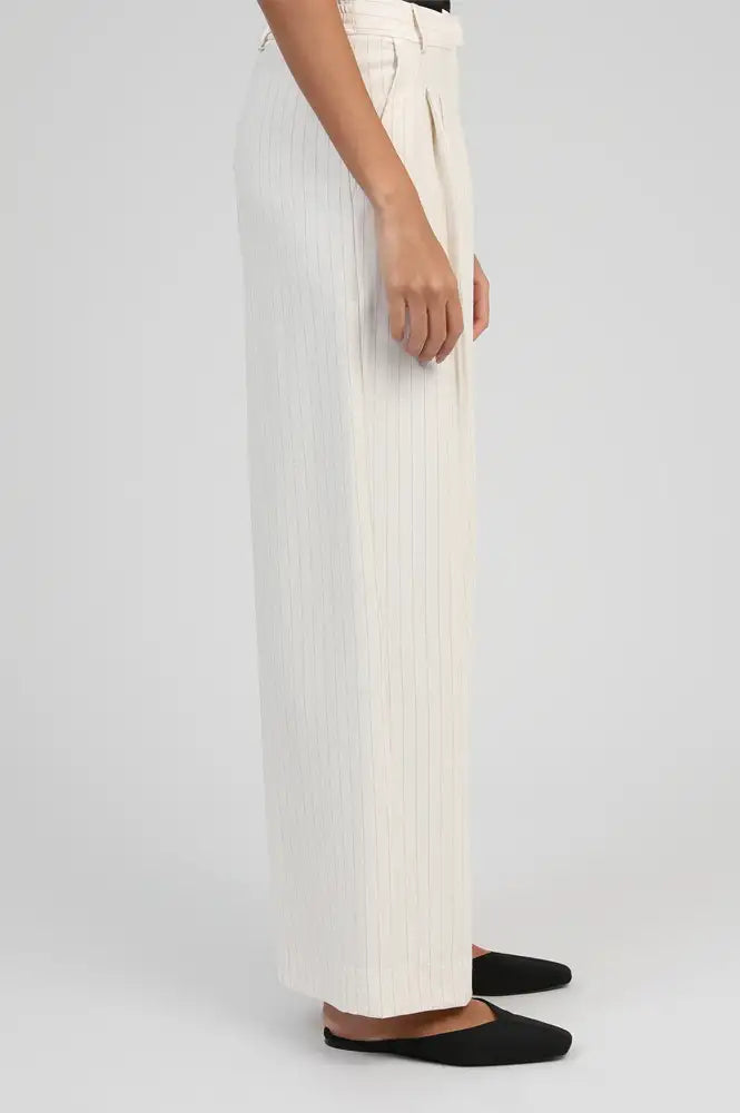 An'ge Patila Beige Striped Trousers - The Mercantile London