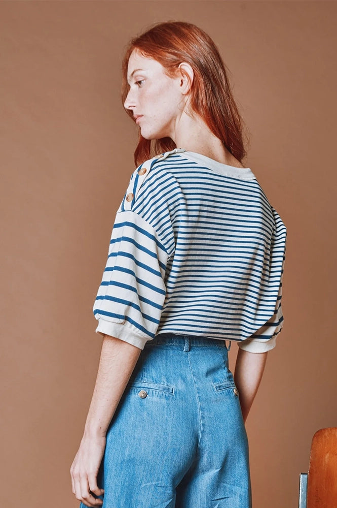 Emile Et Ida Dori Marine Blue Sweatshirt - The Mercantile London
