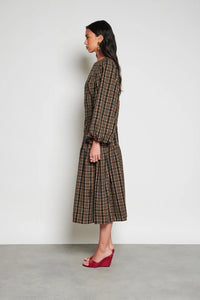 Ghospell Tamara Brown/ Black Midi Dress