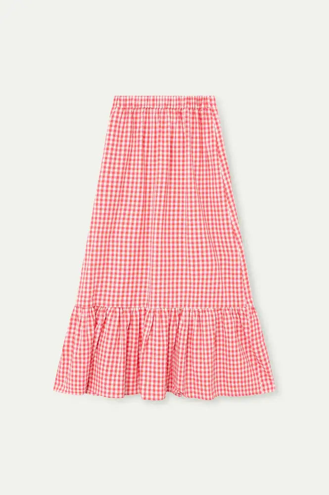 Compania Fantastica Red Gingham Ruffle Skirt