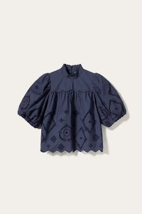 Noella Marilyn Dusty Blue Blouse - The Mercantile London