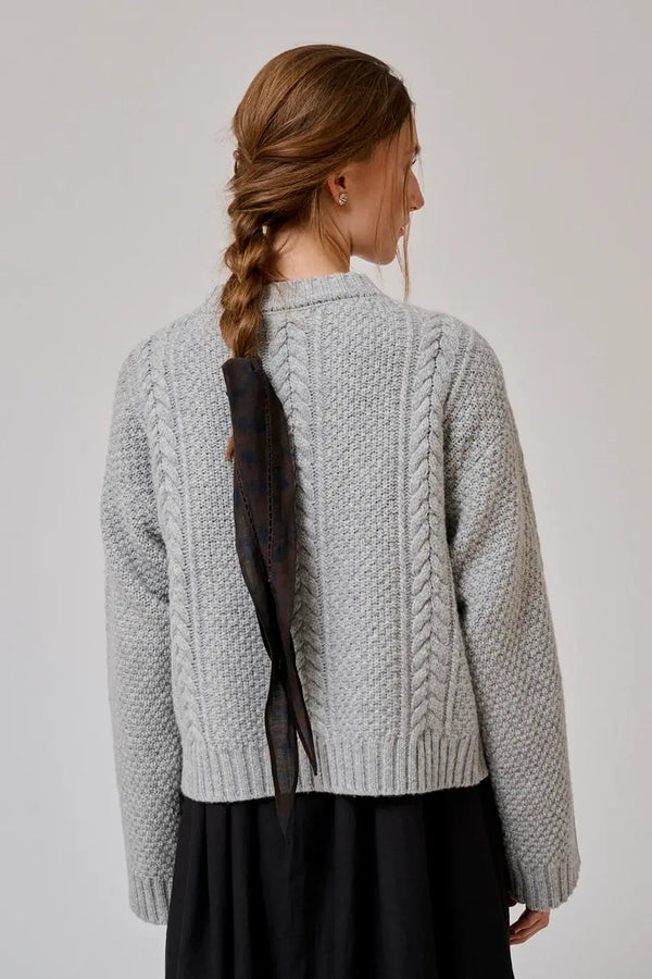 Anne Mi Heather Melange Knit Cardigan