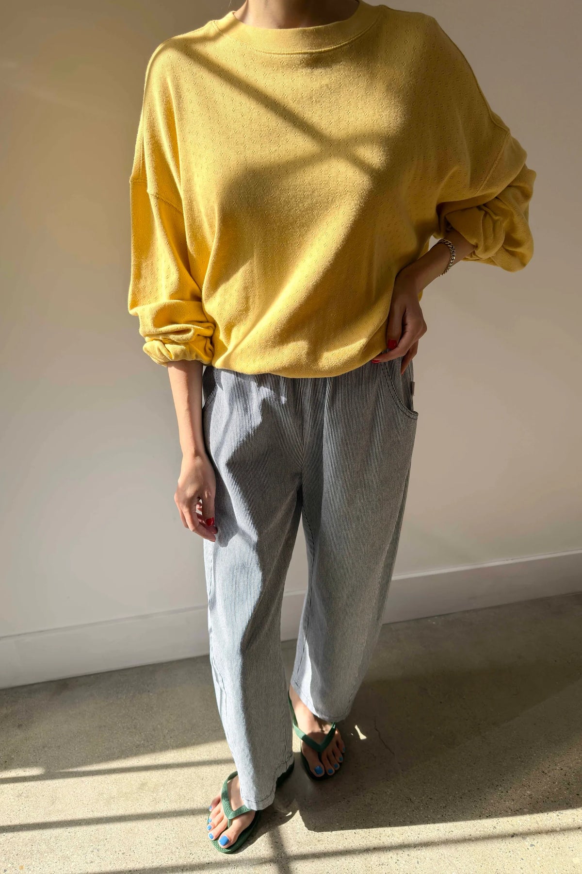 Le Bon Shoppe Pointelle Core Deep Yellow Sweatshirt