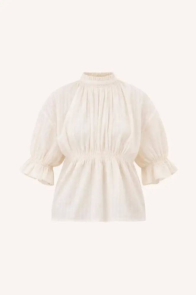 By-Bar Isabel Sand Dobby Blouse