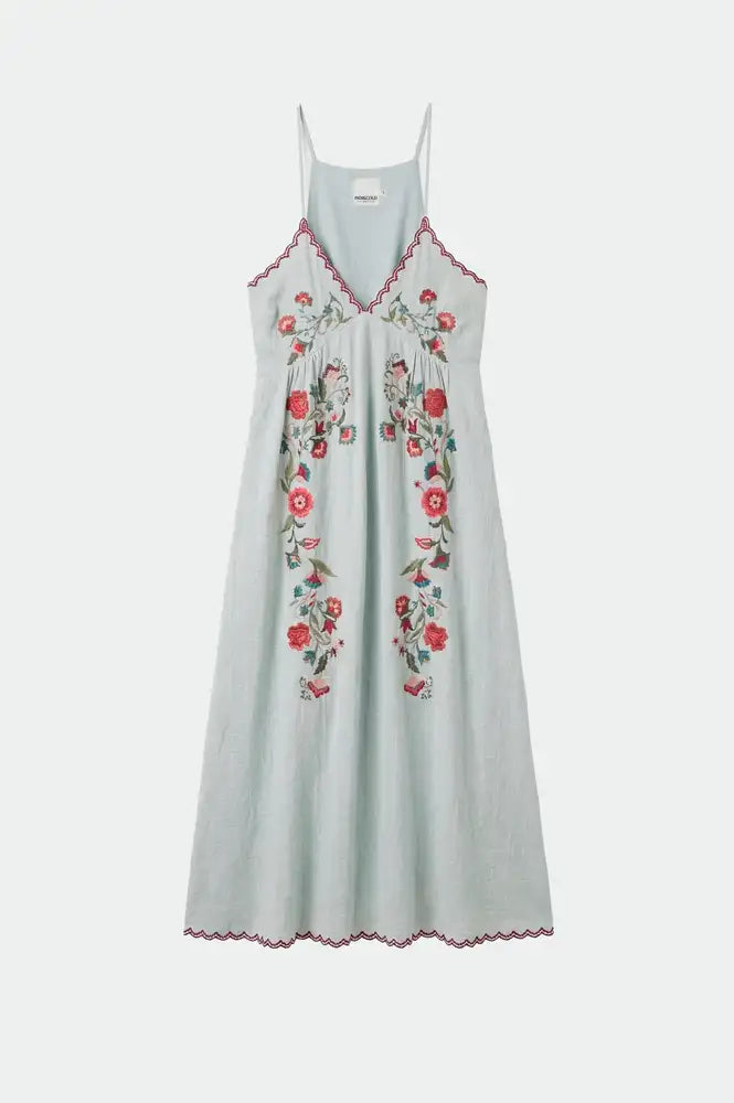 Indi & Cold Ice Blue Cross Stitch Strap Dress