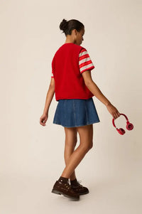 Des Petits Hauts Zlata Red Sleeveless Jacket