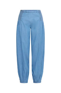 Fransa Marise Mid-Blue Denim Capri Pants - The Mercantile London