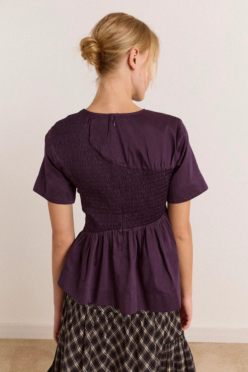 Damson Madder Emmy Plum Shirred Top