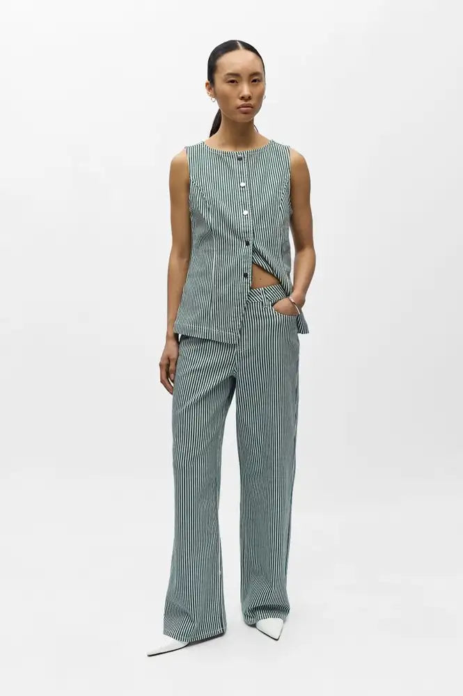 Object Sanni Botanical Striped Jeans - The Mercantile London