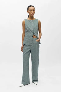 Object Sanni Botanical Striped Jeans - The Mercantile London