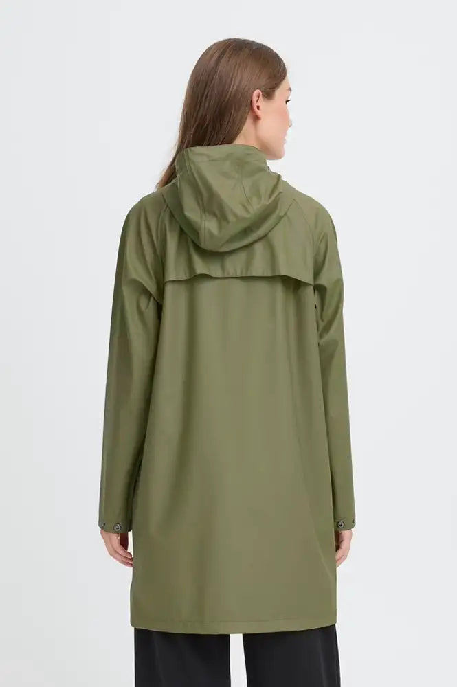 ICHI Tazi Kalamata Green Raincoat
