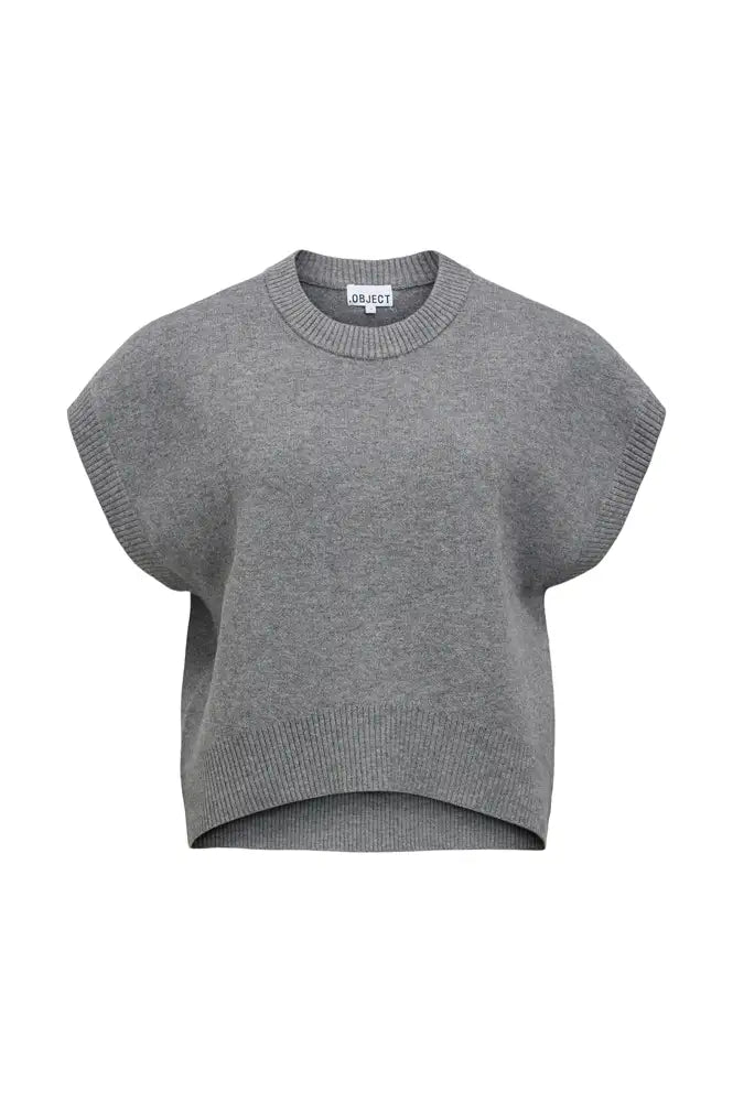 Object Tone Medium Grey Knitted Top