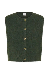 ICHI Pandora Rosin Green Melange Knitted Vest