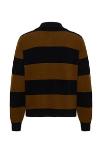 My Essential Wardrobe Jola Bison Polo Knit Jumper