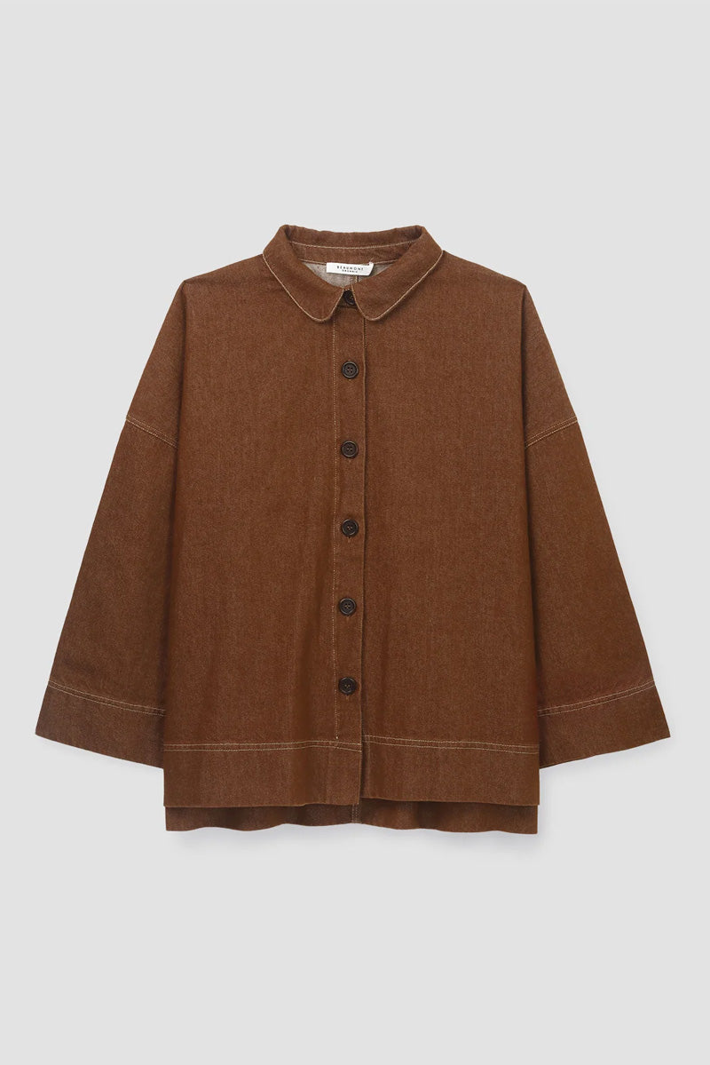 Beaumont Organic Dylan Bark Brown Overshirt - The Mercantile London