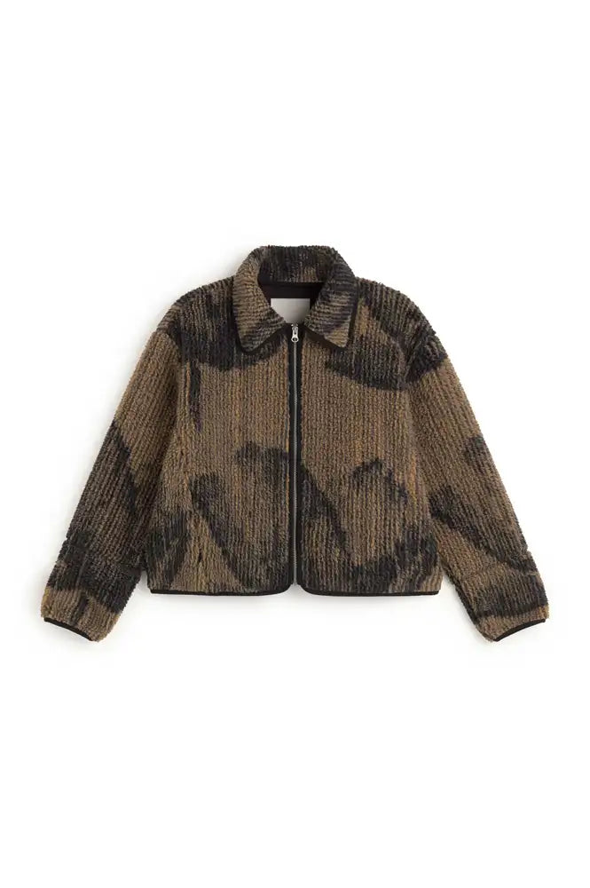 Thinking Mu Kendra Camel Lotus Sherling Jacket - The Mercantile London