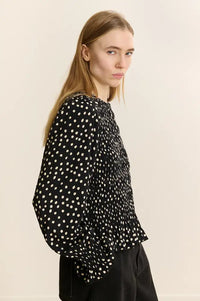 Garance Dean Polka Dot Smocked Blouse