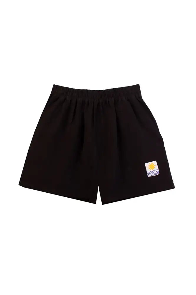 L.F. Markey Basic Black Linen Shorts