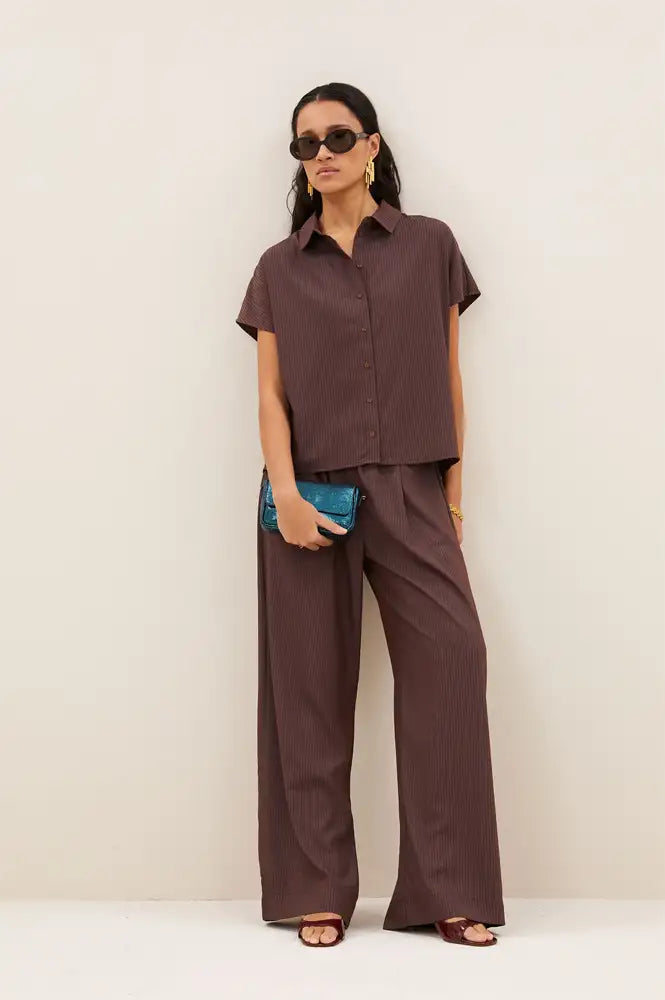 By-Bar Barley Tannin Stripe Blouse