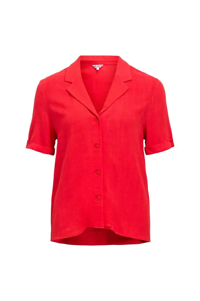 Object Sanne Poinsettia Linen Shirt - The Mercantile London