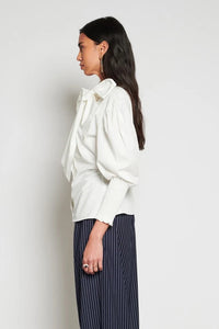 Ghospell Vittoria White Bow Blouse