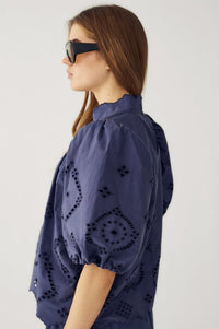 Noella Marilyn Dusty Blue Blouse - The Mercantile London