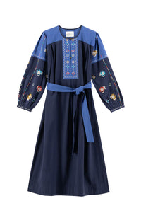 Leon & Harper Ruoki Blue Dress - The Mercantile London