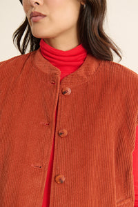 Garance Bresil Terracotta Corduroy Sleeveless Jacket - The Mercantile London