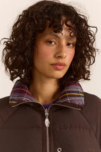 Damson Madder Opal Reversible Plum Check Puffer